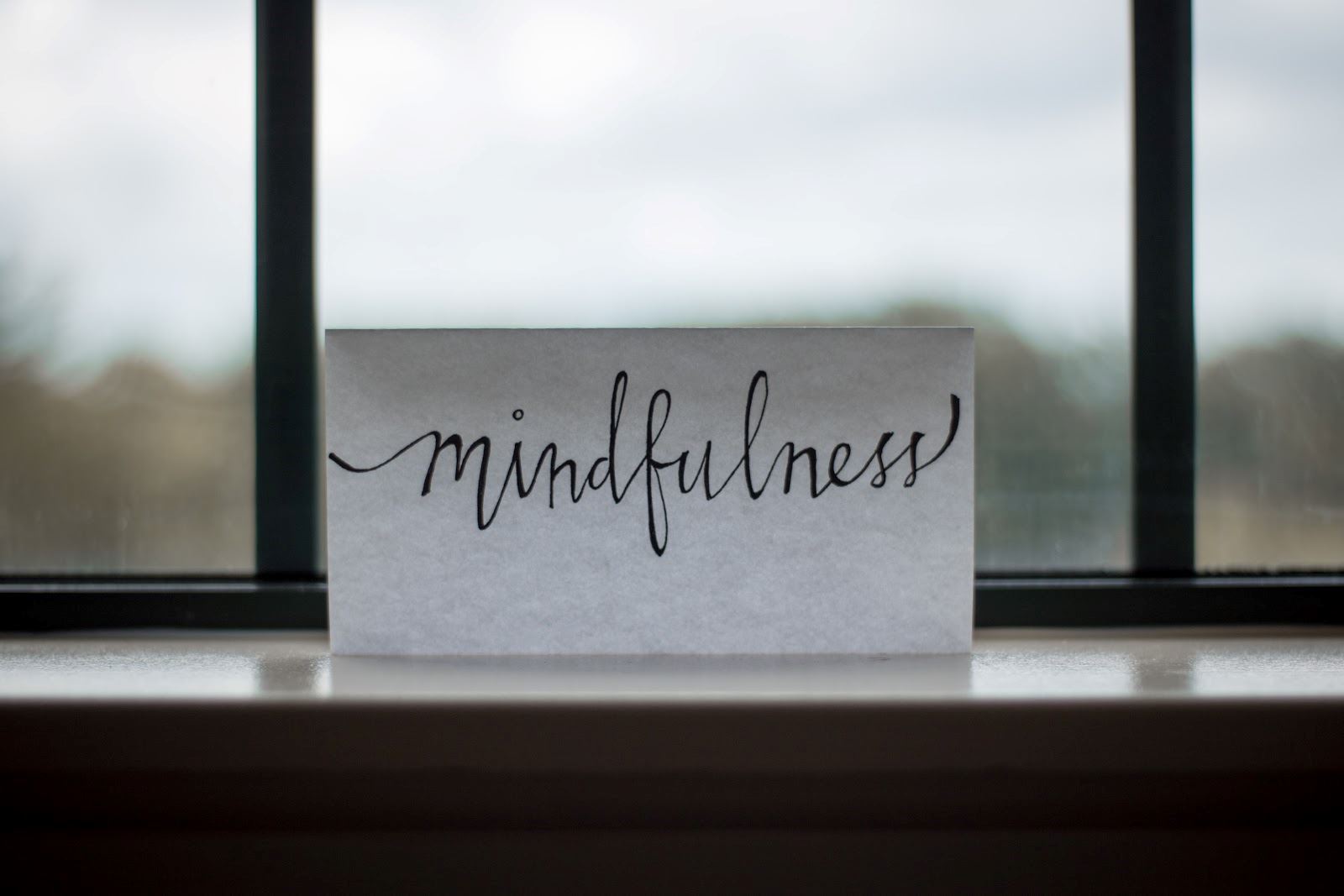 A note, with 'Mindfulness' written on it